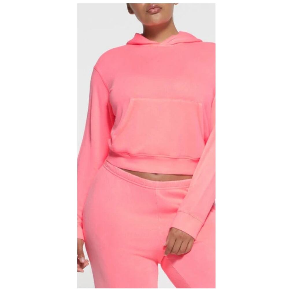 SKIMS French Terry Modal Classic light weight women’s Hoodie Coral small (New)